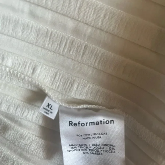 Sale sale Reformation Victoria Ribbed Long Sleeve Cream Fitted Mini Dress XL - Picture 2 of 2